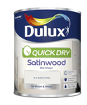 Dulux Quick Dry Satinwood Pure Brilliant White 750ML Wood & Metal FREE POSTAGE