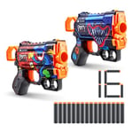 XSHOT- X-Shot Skins Menace Blaster – Poppy Playtime Lot de 2 par ZURU avec 16 fléchettes Technologie de Poche d'air Mousse, 36703, Multicolore, Small