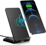 Fast Wireless Charger Stand Sleep Friendly 10W Max Wireless Charging Compatible with iPhone 15/14/13/12/11 Mini Plus Pro Max/X/XR/B Samsung S23 S22 Google Pixel LG etc