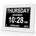 Digital Demens Klocka Kalender Klocka Dag Datum Klocka Stor display Stor Klar Oförkortad tid och datum WhiteEU