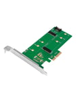 Dual M.2 PCIe adapter for SATA and PCIe SATA SSD