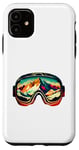 Coque pour iPhone 11 Lunettes de ski rétro, snowboard vintage, cool skieur
