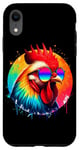 Coque pour iPhone XR Lunettes de soleil en forme de poulet, motif oiseau