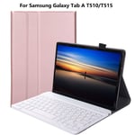 Keyboard Case for Samsung Galaxy Tab A T510/T515 2019 (QWERTY), Slim PU Case with Detachable Wireless Keyboard for Samsung Galaxy Tab A 10.1 T510/T515 2019,rose gold