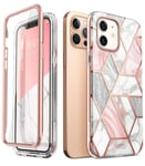 i-Blason Cosmo Series Case for iPhone 12 / iPhone 12 Pro 5G 6.1 inch (2020 Release), Full-Body Case with built-in Screen Protector (Marble)