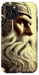 Coque pour iPhone 11 Pro Majestic Warrior Barbe avec casque nordique vintage Viking