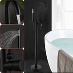 Freestanding Bathroom Tap Bath Shower Mixer Black Floor-Mounted Free Standing