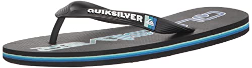 Quiksilver Men's Molokai 3 Point Flip Flop Sandal, Black/Blue/Black Art, 10