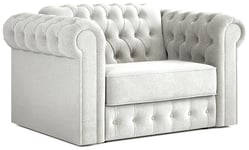 Jay-Be Chesterfield Fabric Cuddle Sofa Bed - Light Grey