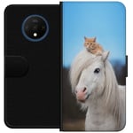 OnePlus 7T Musta Lompakkokotelo Katt och Häst