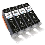 4 Black (PGI) Ink Cartridges for Canon PIXMA iP8750, MG5600, MG6600, MG7550