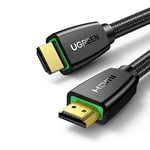 UGREEN Câble HDMI 4K Ultra HD Cordon HDMI 2.0 Haute Vitesse par Ethernet en Nylon Tressé Supporte 3D HDR Retour Audio Compatible avec PS5 Lecteur Blu Ray Xbox 360 PS4 PS3 PC Ampli TV 4K Écran (1M)
