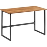 Mc Haus - Table de bureau pour étude et travail, bois mdf et métal, style industriel et minimaliste, 120x60x76cm, noir