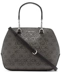 Calvin Klein Women's Lucy Triple Compartment Satchel, Olive Night/Black Embossed Brick, One Size