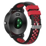 Garmin 20mm Vivoactive 3 dual-color silicone watch band - Black / Red Hole Svart