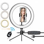 XUAILI Ring Light with Stand 10 inch / 26 cm LED ring light spot fill light Bluetooth remote control selfie fill light mobile phone stand spot fill light, for Video, Photography, Live Streaming