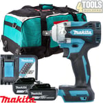 Makita DTW300 18V Brushless Impact Wrench + 2 x 6Ah Batteries, Charger & LXT600