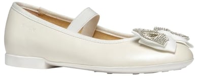 Geox Jr Plie' D Ballet Flat, White, 10 UK Child