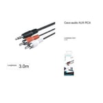 Trade Shop - Câble Audio Jack 3.5mm Aux To 2rca Male Double Stereo Extension 3m Aux-r3.0m