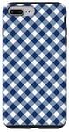 Coque pour iPhone 7 Plus/8 Plus Carreaux carrés vichy bleu à carreaux