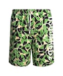 Dsquared2 Mens Leaf Design Green Swim Shorts Polyamide - Size Medium