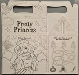 6x Pretty Princess Plain White "To Be Coloured In" Food Party Box with Games etc
