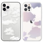ZhuoFan 2 packs Phone Cases for Xiaomi Redmi Note 10 Pro/Pro Max Clear Silicone Case with Pattern Slim Shockproof Protective Soft TPU Design for Girls Women Cute Case Cover for 6.67", Cloud