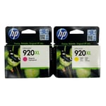 HP 920XL Ink Magenta and Yellow Cartridges High Capacity Genuine Original 2x