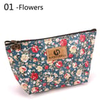 Cosmetic Bag Travel Pouch Toiletry Case 01-flowers