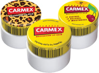 Carmex Lip Balm Pot Mixed Pack of 3 (Cherry Classic amp Wild) 7.5 g (Pack of 3)