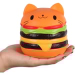 3-pack katthamburgare mjuka leksaker 3D Squishy Toys Stress relief Klämleksaker Fidget Toys för barn och vuxna