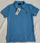 New Ralph Lauren Boys Cotton Polo-shirt 5 Years -Chatham  Blue