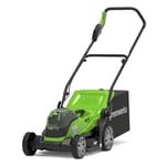 Greenworks Lawn Mower 2x24V(48V) Cordless Lawnmower with Mulcher + 40L Grass Bag. Fast Grass Cutter up to 420m². 36cm Cutting Width. Tool Only WITHOUT Battery and Charger, 3 Year Guarantee, G24X2LM36