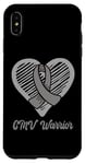 Coque pour iPhone XS Max CMV Warrior Wear Cœur de sensibilisation au CMV Ruban argenté
