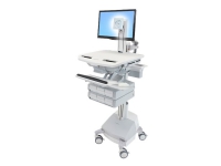 Ergotron StyleView - Vogn - for LCD-skjerm / PC-utstyr - medisinsk - aluminium, forsinket stål, kvalitetsplast - grå, hvit, polert aluminium - skjermstørrelse: inntil 24 - utgang: AC 230 V - 66 Ah - blysyre - TAA-samsvar