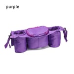 1pc Cup Bag Pushchair Stroller Organizer Trolley Accessories Purple