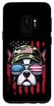 Coque pour Galaxy S9 Drapeau américain du 4 juillet Boston Terrier pour homme et garçon