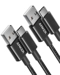 Anker USB-A to USB-C Charger Cable 2 Pack (3Ft ), 331, USB C to USB 2.0 Double B