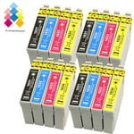 16 Ink Cartridges (set + Bk) For Epson Workforce Wf-2010w Wf-2510wf Wf-2660dwf