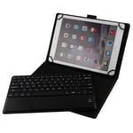 iPad Air 1 / Air 2 - Universal Bluetooth/trådløs Tastatur DANSK layout m/aftagelig læder etui/cover - Sort