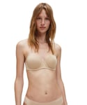 Calvin Klein Womens 000QF5677E Invisibles Strapless Push Up Bra - Beige Elastane - Size 30DD