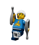 Lego Series 15 Clumsy Guy Minifigure with Bandaged Head and Crutches