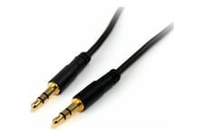 StarTech.com 6 ft Slim 3.5mm Stereo Audio Cable - M/M - 3.5mm Male to Male Audio Cable for your Smartphone, Tablet or MP3 Player (MU6MMS) - ljudkabel - 1.8 m