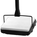 Manual Sweeper Broom - Triple Brush Lightweight Carpet & Hard Floor Eco Vac