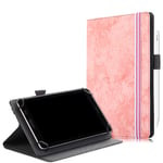 SINSO Universal Case for 7-8 Inch Tablet, Stand Folio Case Cover for All 7-8 Inch Tablet (Samsung Tab, iPad Mini, Fire 7-8,Lenovo Tab E7 7",Huawei MediaPad M5 Lite 8" & Other 7-8" Tablets), Pink