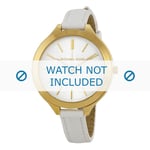 Michael Kors klockarmband MK2273 / Runway Slim Läder Vit 12mm + default sömmar