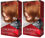 X2 Revlon 3D Colour Gel Permanent Colorsilk Light Auburn 53 Hair Colour