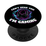 PopSockets Funny Gamer Headphones Playing Video Games Player Gaming PopSockets PopGrip: Swappable Grip for Phones & Tablets
