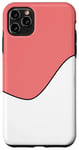 Coque pour iPhone 11 Pro Max Motif géométrique bicolore corail clair et blanc