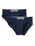 Levi's Men's Solid Basic Brief 2P Boxer Shorts, Blue (Navy 321), Small (Pack of 2)